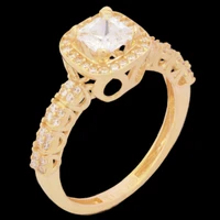 Women's 18 carat gold ring, mustajabi gold, solitaire model, single gem, code N6, size 56