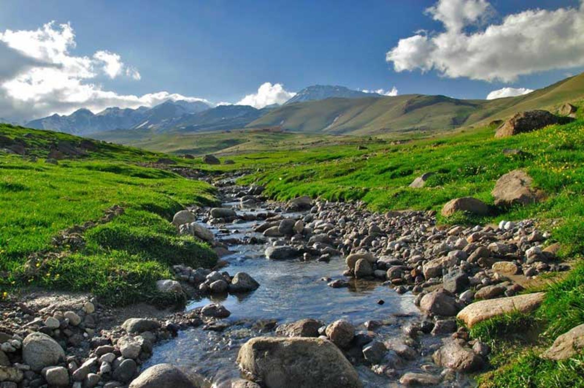 Gurgor spring in the middle of the green plain of West Sarein