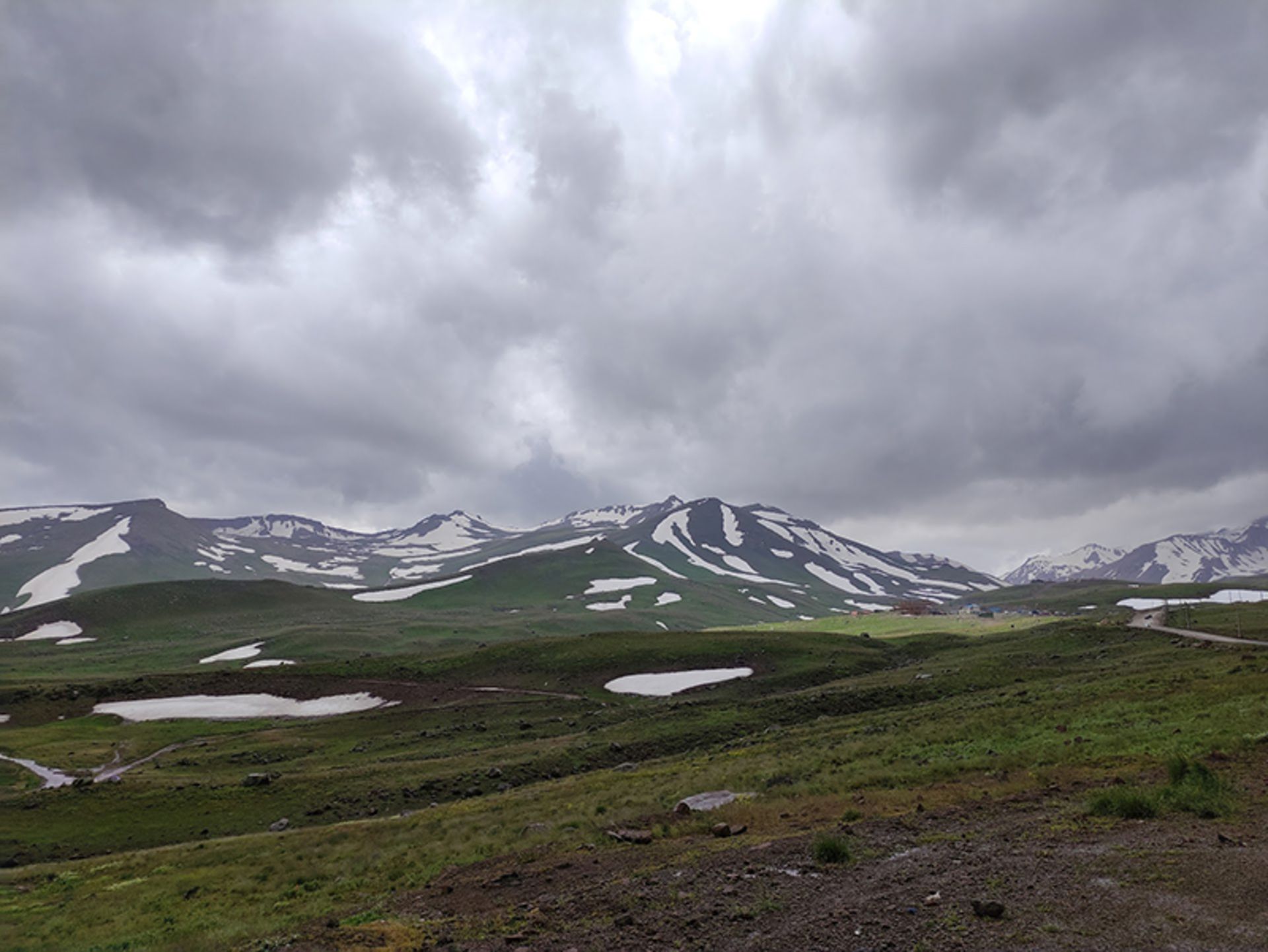 Snow-covered slopes of Sareen in wier