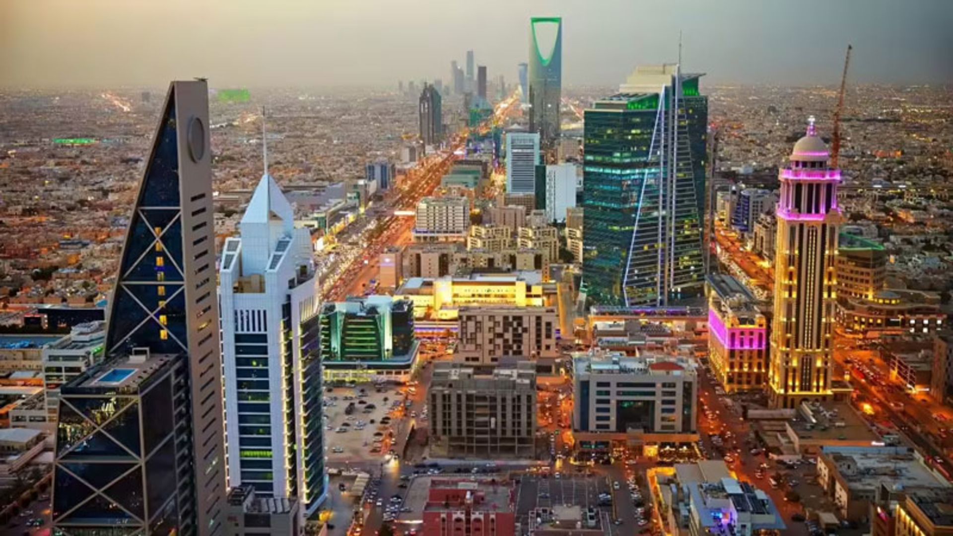 The modern and bright face of Riyadh city with luxury skyscrapers 