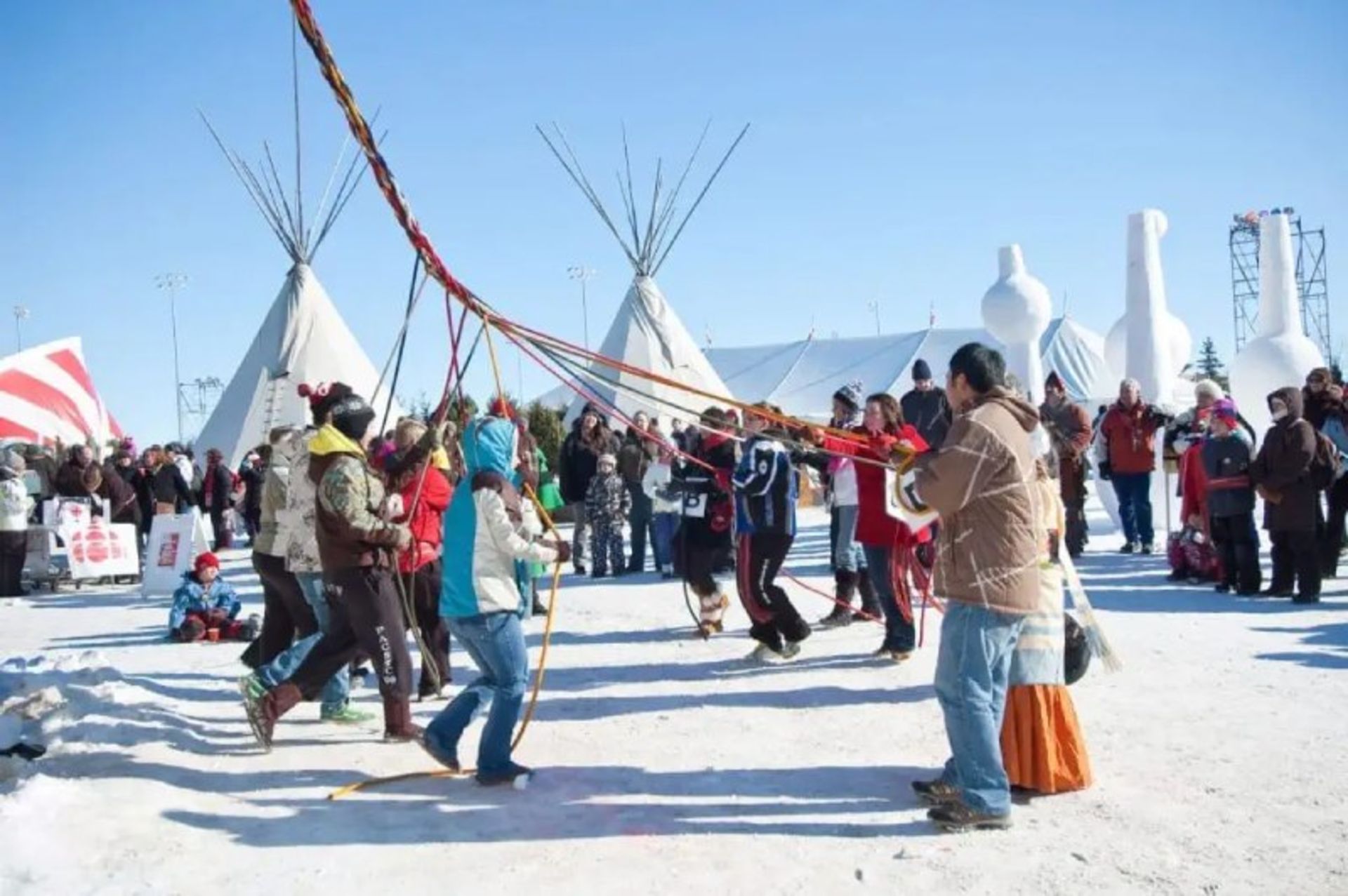 People rejoice at the Winnipeg Wier Festival