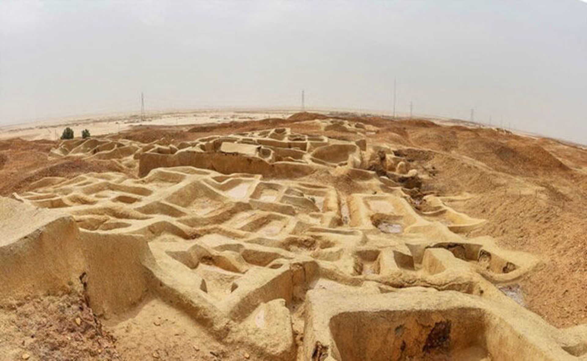 Aerial photo of the remains of the bur city of Zabul