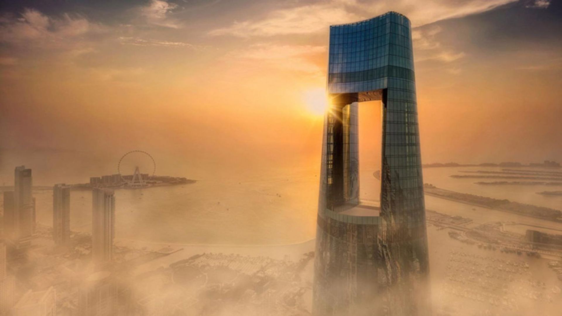 Seel Dubai Marina Hotel at sunset
