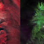 The glow of the Christmas tree in the heart of space
