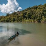 View of the Amazon River under the sun