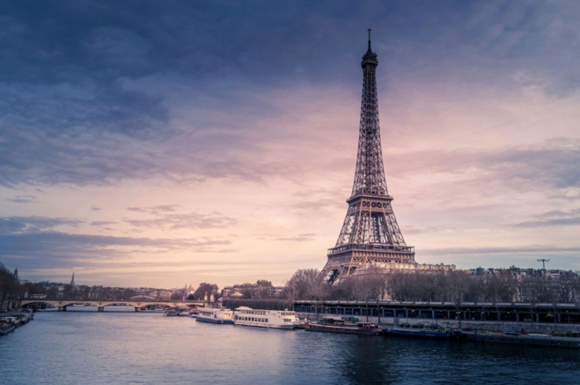 The Eiffel Tower by the Seine River