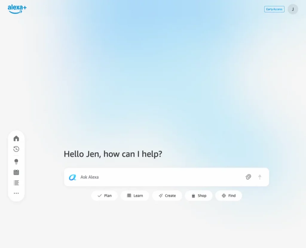 Activation of the Alexa Plus website