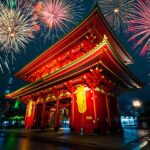 New Year's fireworks in Japan