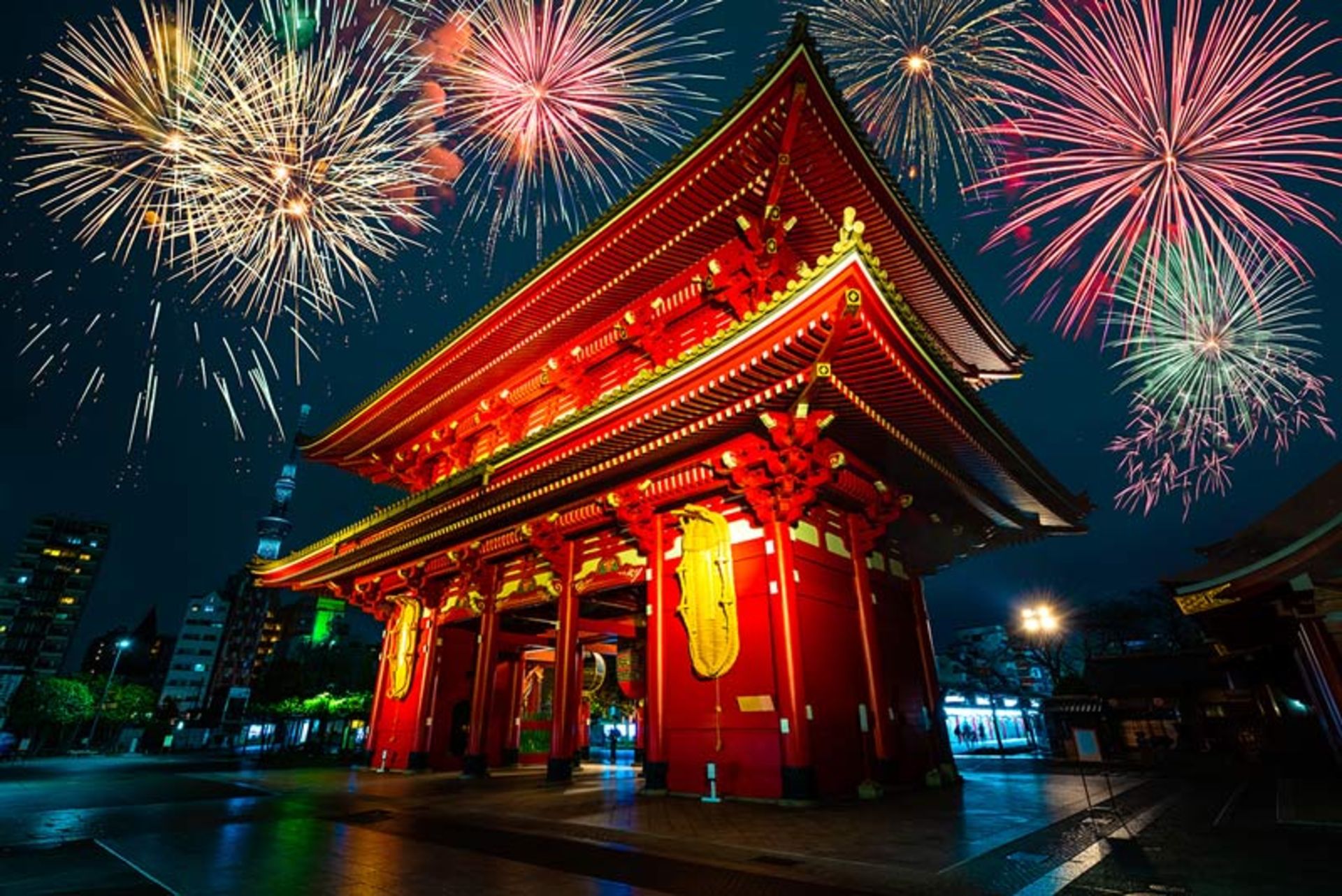 New Year's fireworks in Japan