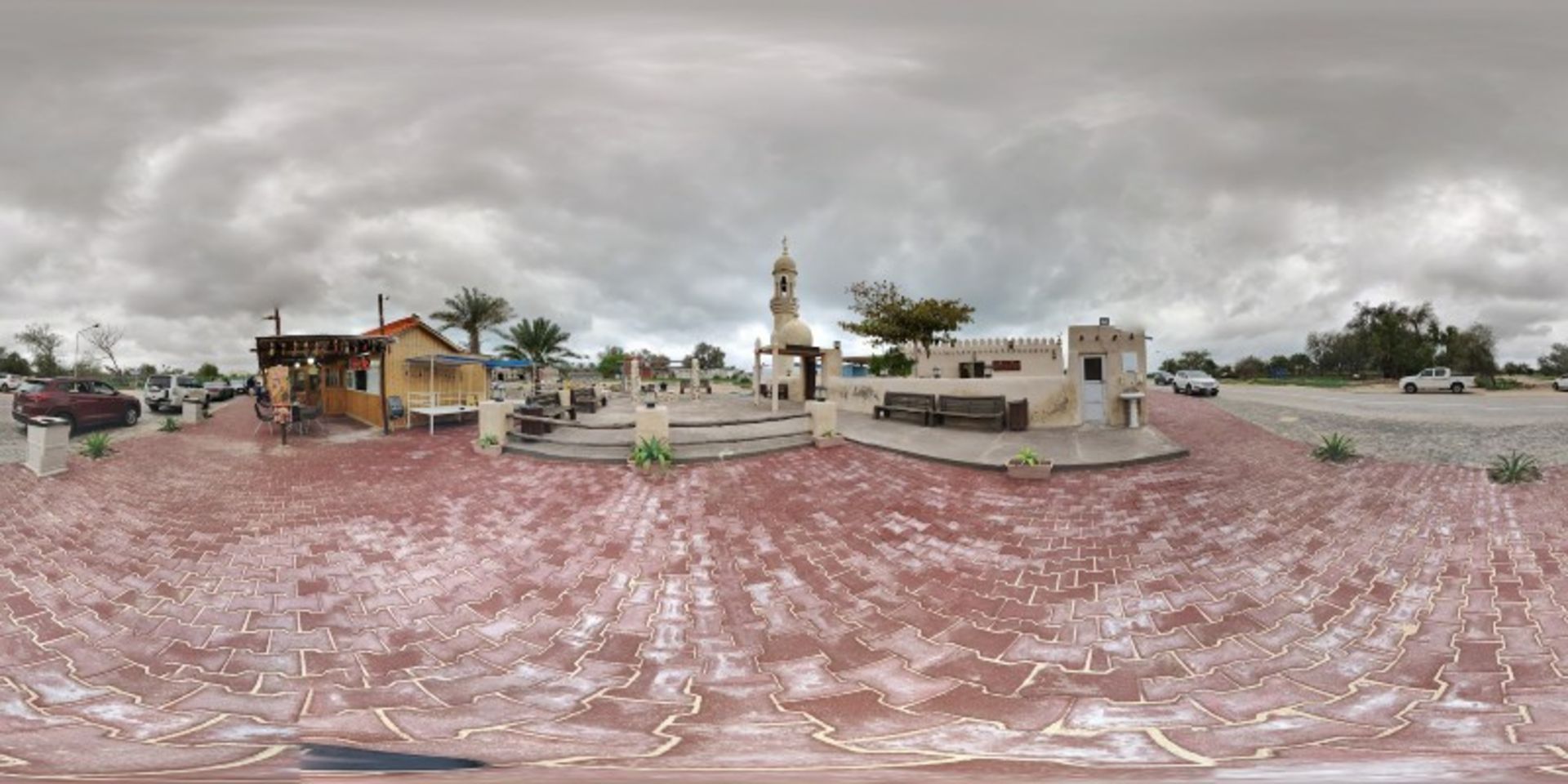 Bago village mosque and surrounding buildings in Kish