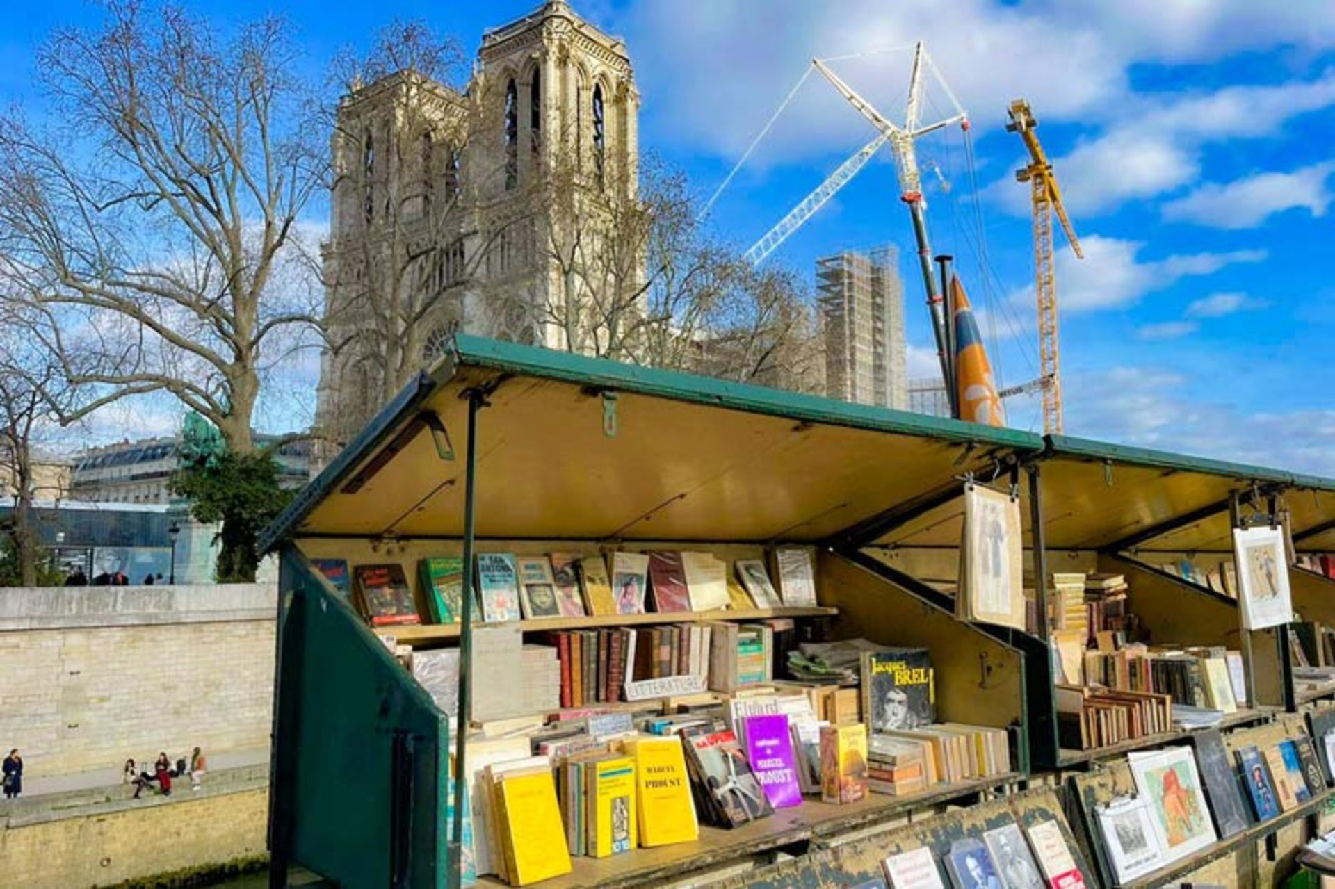 A view of the open book market by the river