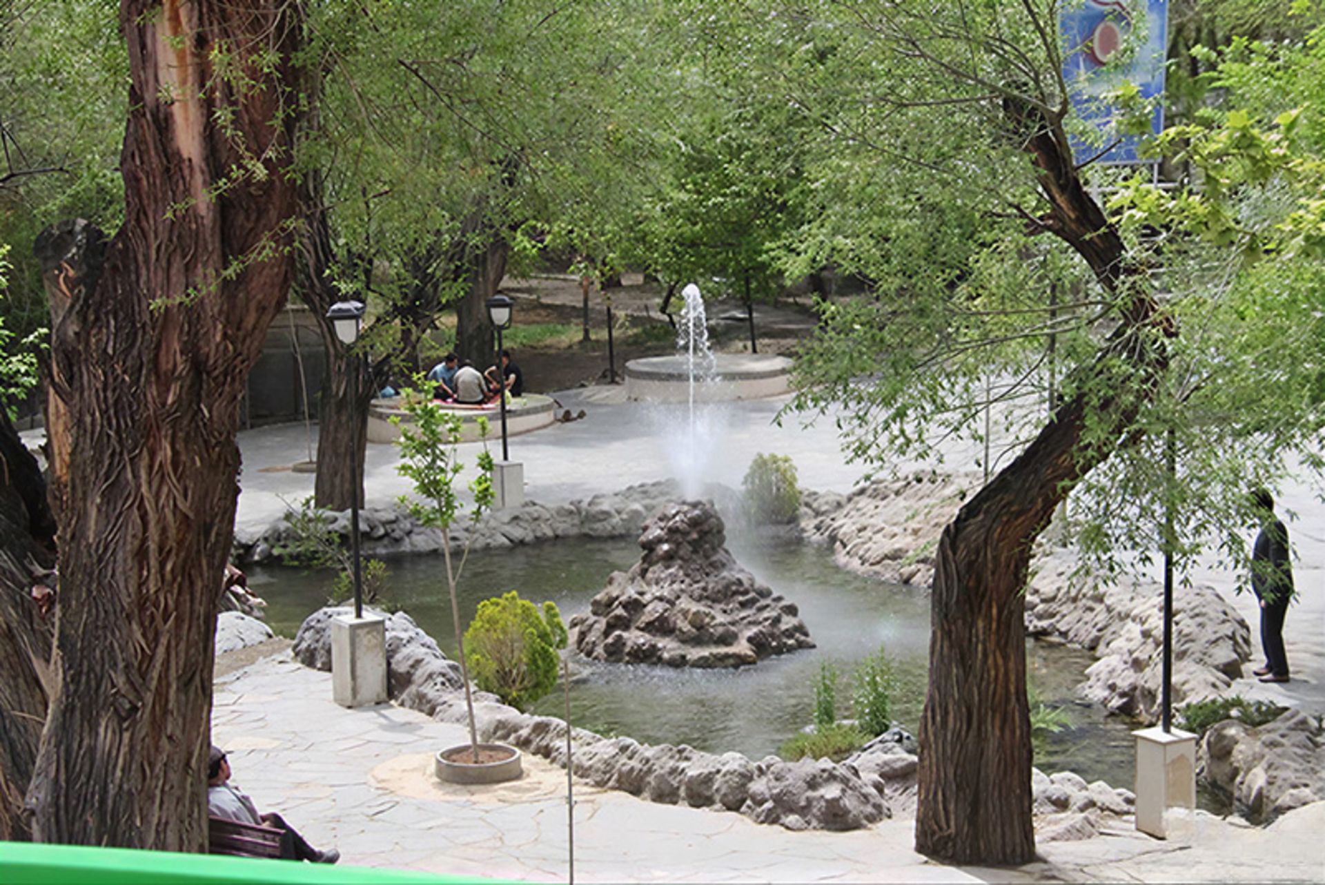 Pond and fouain in Damavand's top spring
