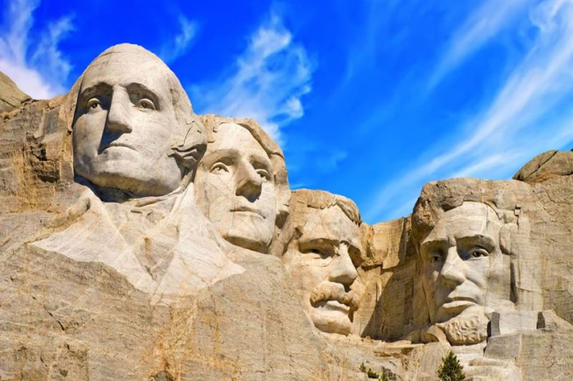 The faces of four American presides on Mou Rushmore