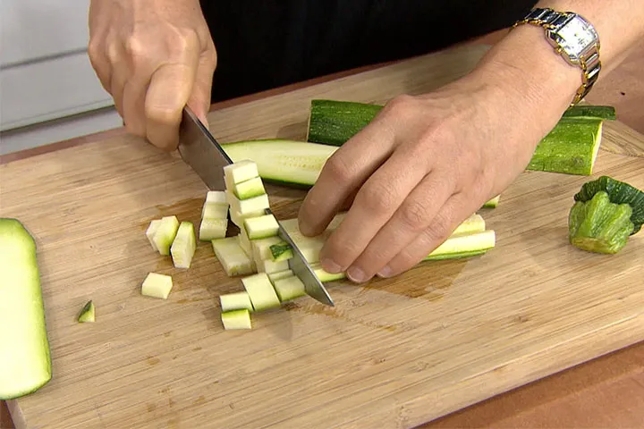 Chop the pumpkins and add to the soup
