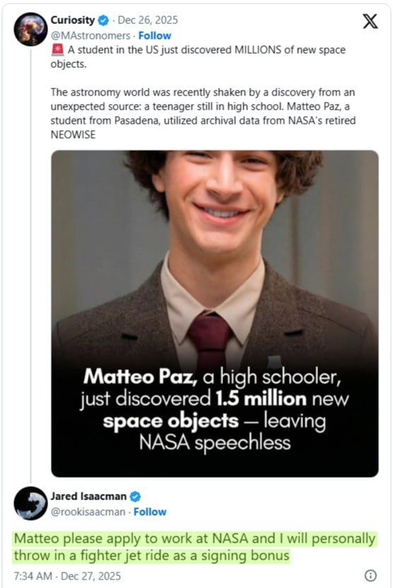 A student discovered 1.5 million space objects with the help of artificial intelligence and got a job offer from NASA - diginoy