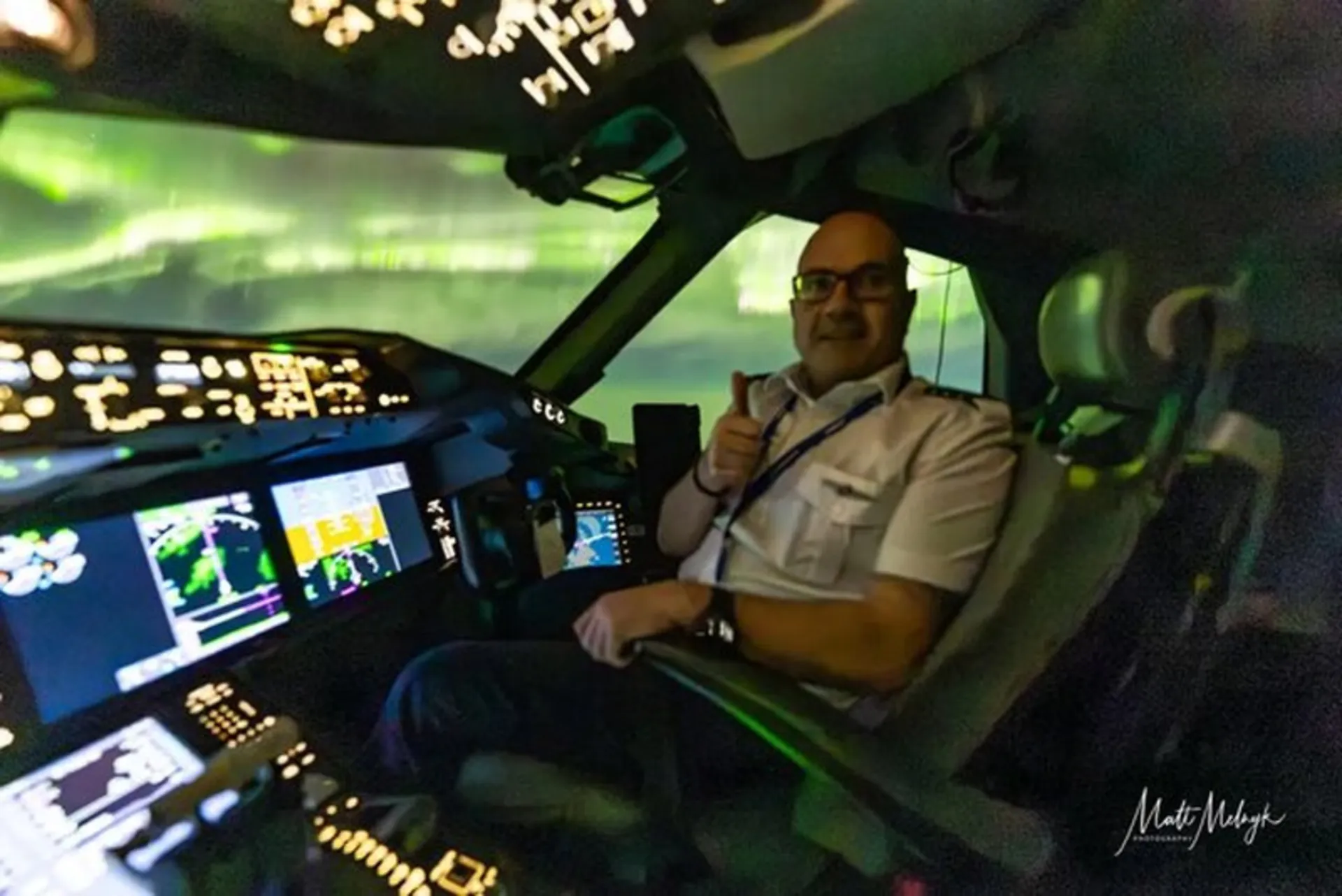 Aurora from the pilot's view