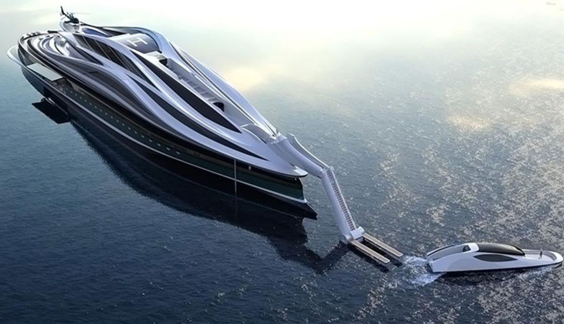 A plan of the luxury ship Avangardia from above