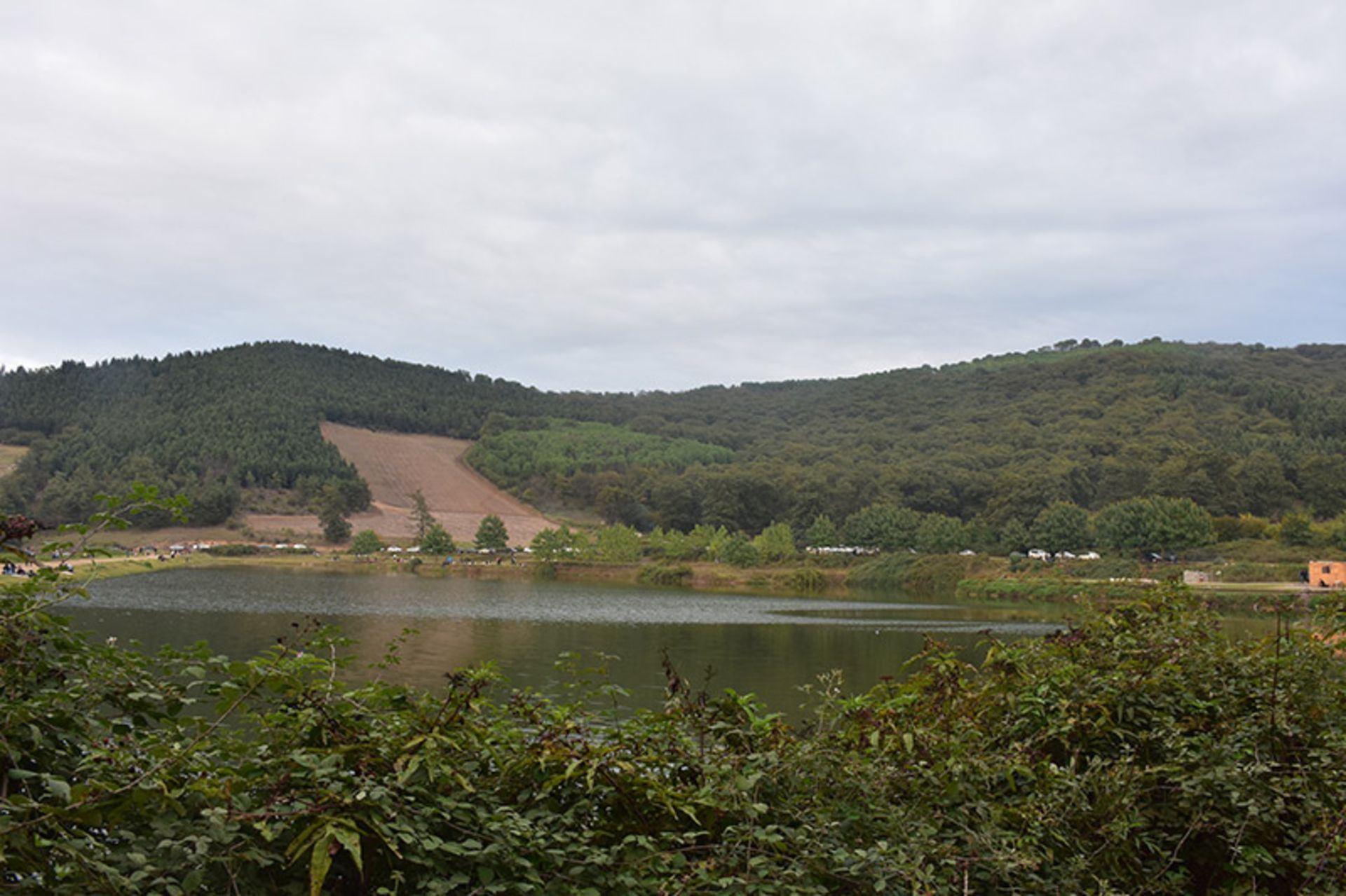 Tushan lake in the middle of the green forest