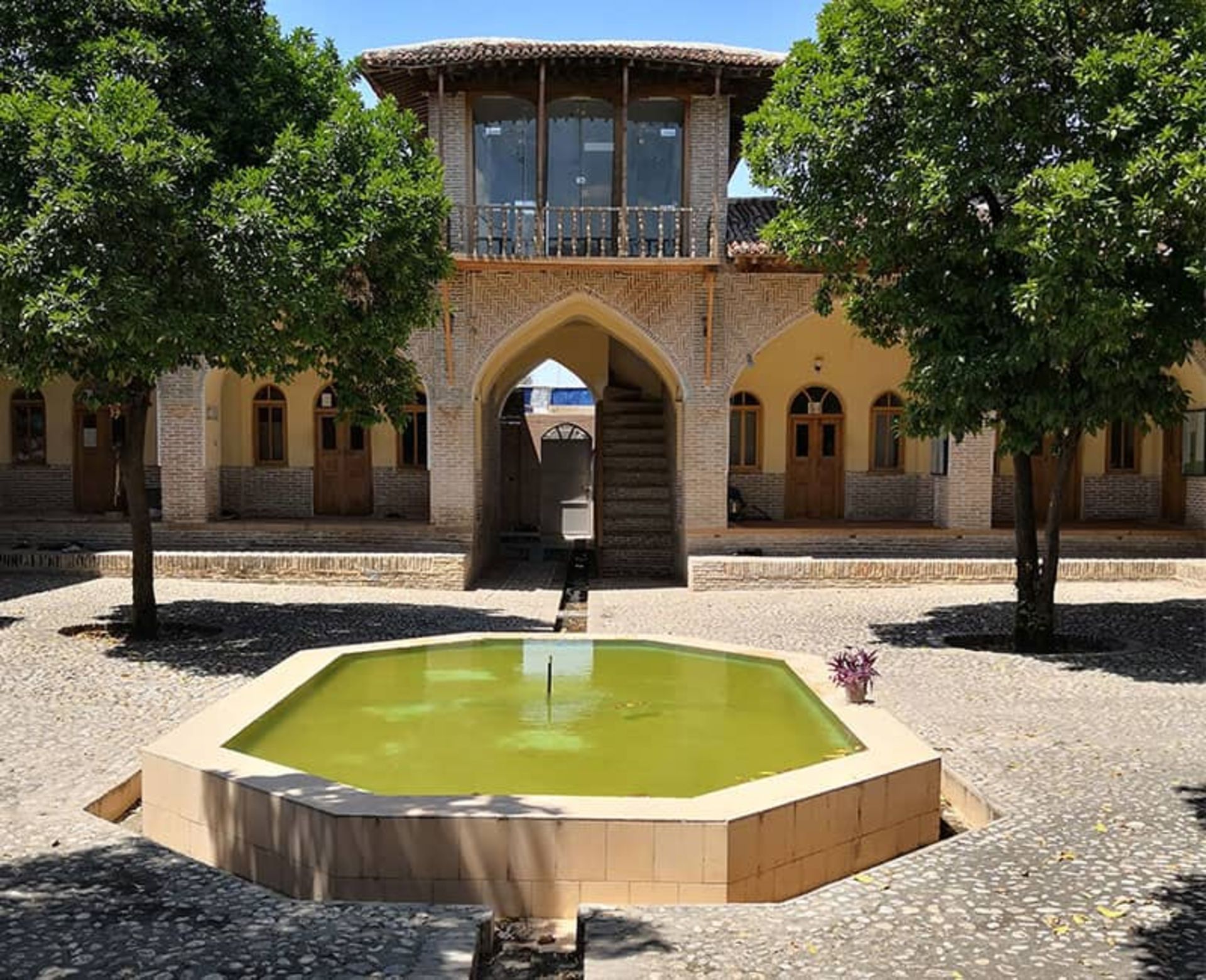 The yard and pond of Omadiyeh Gorgan school