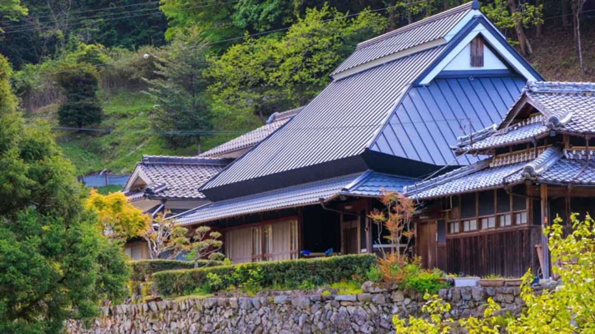 Traditional wooden architecture in a Japanese mouain village