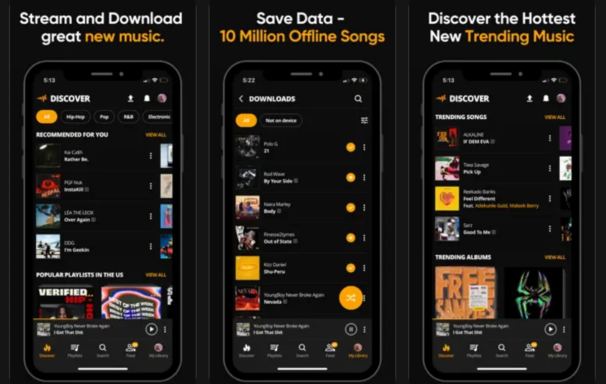 Audiomack; Discover new songs