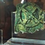 Display of Antikythera car parts in the museum
