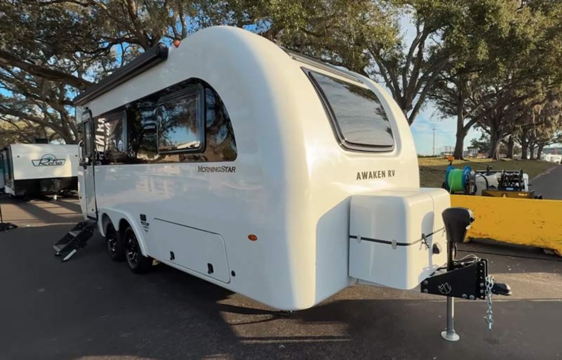 A three-sided view of the Morningstar caravan