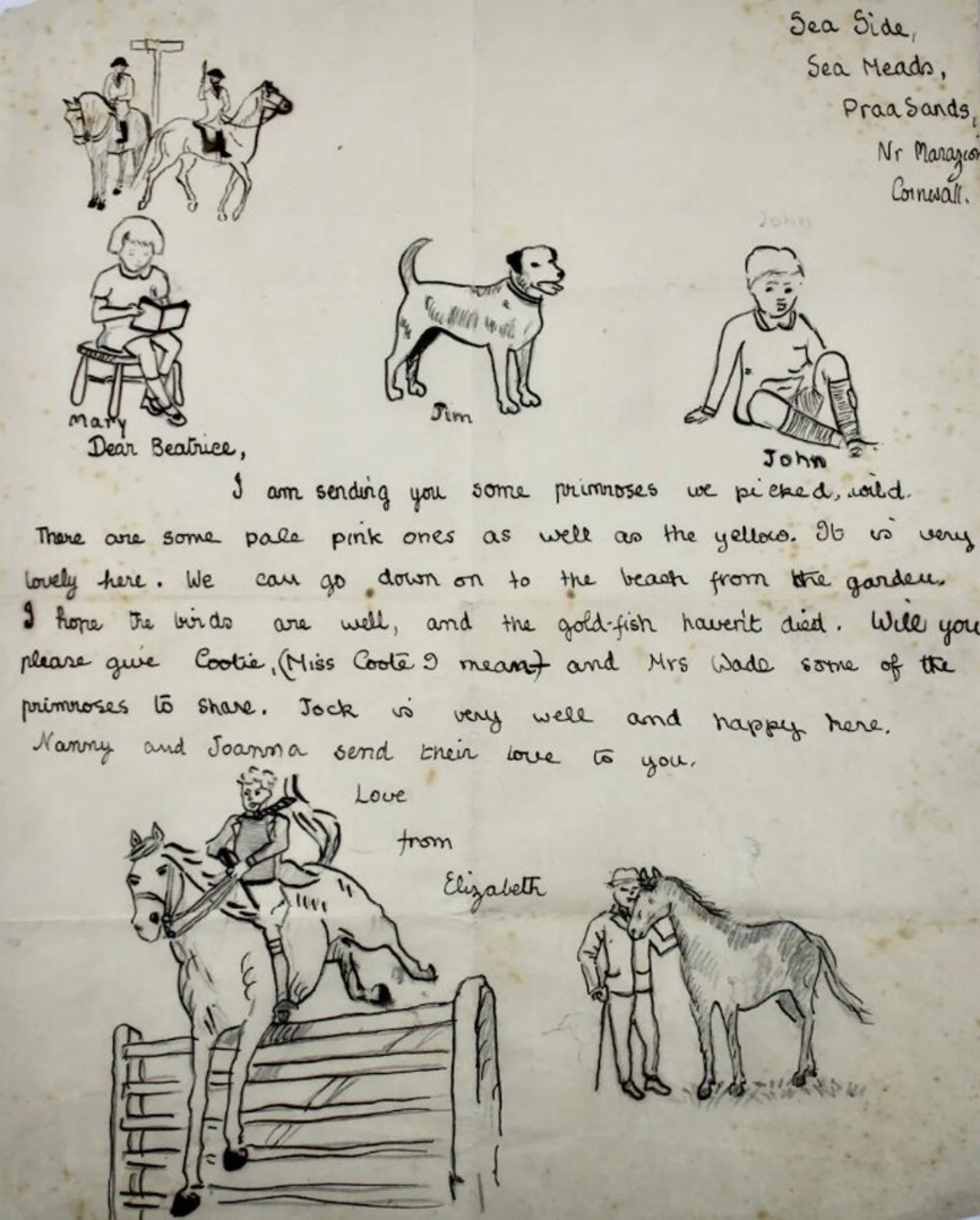 Queen Elizabeth's childhood letter