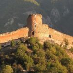 Ganglu Castle in the green mountain heights