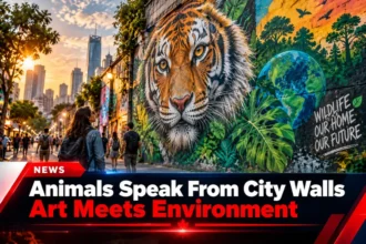 Talking animals on city walls art and environmental concerns