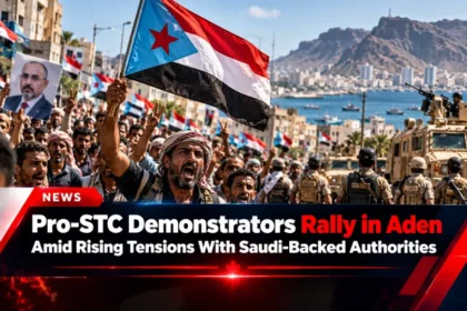 Pro-STC demonstrators rally in Aden amid rising tensions with Saudi-backed authorities