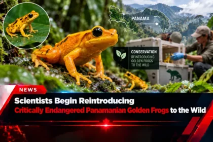Scientists begin reintroducing critically endangered Panamanian golden frogs to the wild