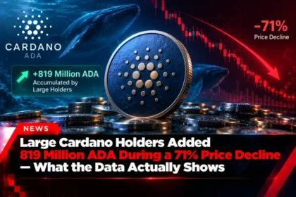 Large Cardano Holders Added 819 Million ADA During a 71% Price Decline — What the Data Actually Shows