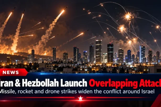 Iran and Hezbollah launch overlapping missile, rocket and drone attacks on Israel