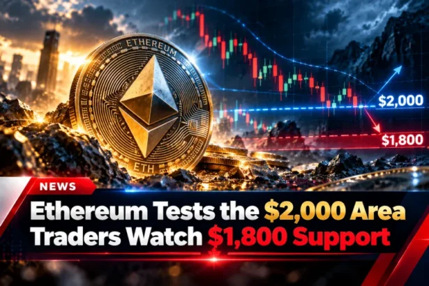Ethereum tests the $2,000 area as traders watch $1,800 support