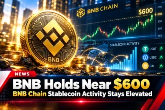 BNB holds near $600 as BNB Chain stablecoin activity stays elevated